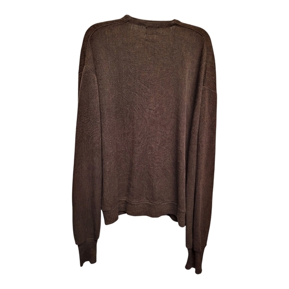 Arnold Palmer Rich Chocolate Brown Knit Cardigan Sweater - Size XL - Picture 2 of 6